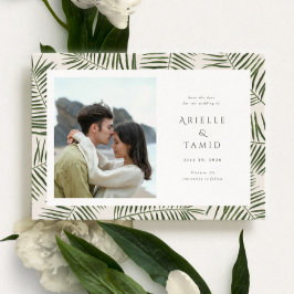 Reserva La Fecha Areca Modern Watercolor Palm Wedding Save the Date