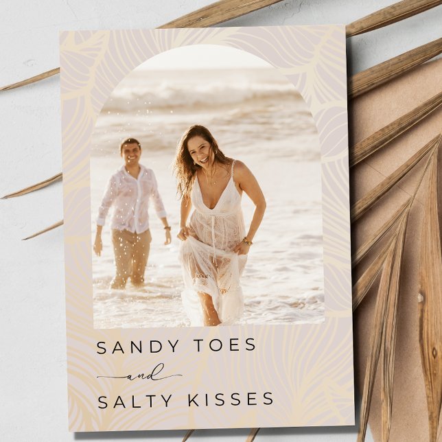 Reserva La Fecha Arena de Sandy Toes Foto Boda en la playa Salven l (Sandy Toes Salty Kisses Arch Photo Beach Wedding Save the Date)