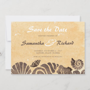 Reserva La Fecha Arena y cascos de mar/boda de playa Salven la fech