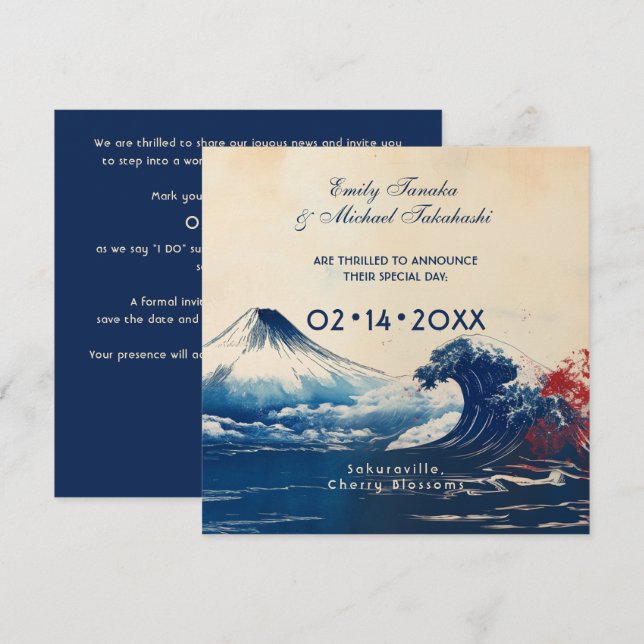 Reserva La Fecha Armonía japonesa con Fuji (Anverso / Reverso)