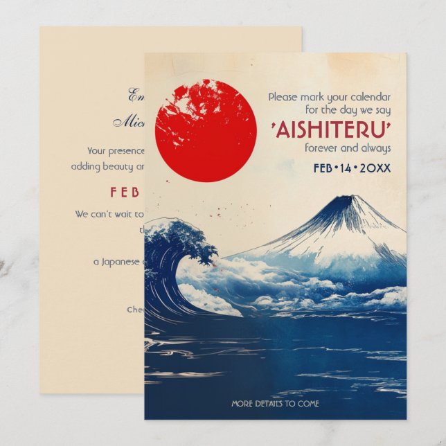 Reserva La Fecha Armonía japonesa de AISHITERU con Fuji (Anverso / Reverso)