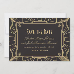 Reserva La Fecha Art Deco Save the Date de Origami Prints