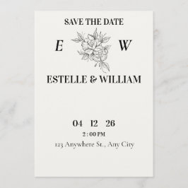 Reserva La Fecha Art Deco Wedding Save the Date Card 