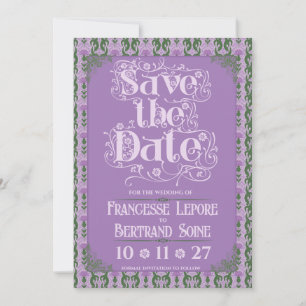 Reserva La Fecha Art Nouveau Elegante Cardo Real Lavanda