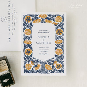 Reserva La Fecha Art Nouveau Guardar la fecha   Boda Vintage Floral