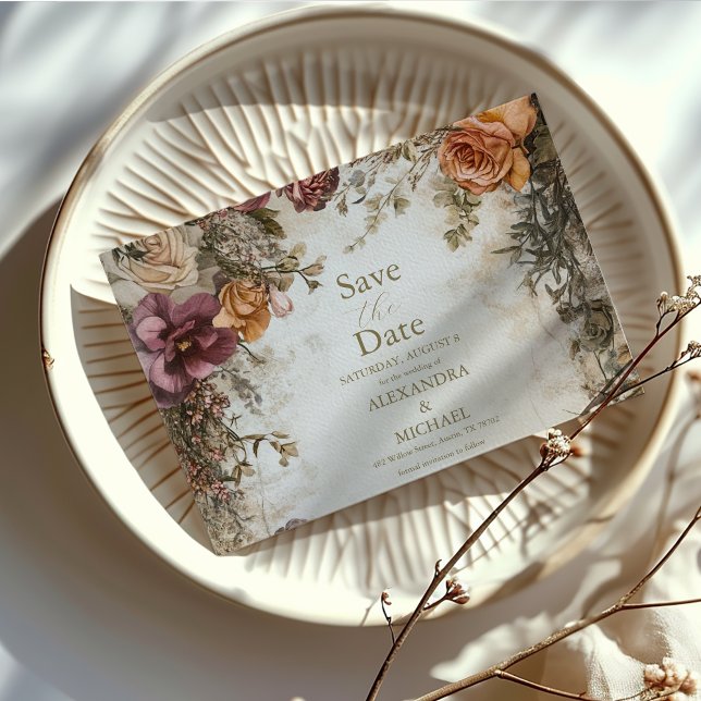 Reserva La Fecha Art Nouveau Victoriano Real Boda Floral (Subido por el creador)