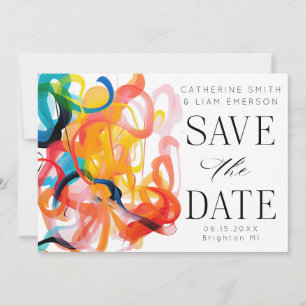 Reserva La Fecha Arte abstracto colorido moderno Save the Date