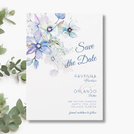 Reserva La Fecha Arte Botánico Floral Pastel de Invierno para Bodas