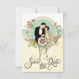 Reserva La Fecha Arte Chic Deco de los años 20 Novia y Novio Salvar