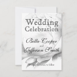 Reserva La Fecha Arte de acuarela floral elegante de peones blancos