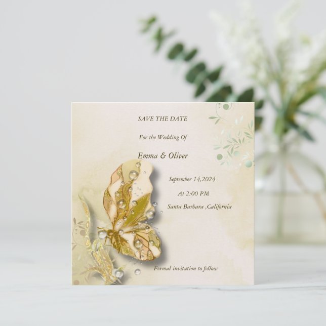 Reserva La Fecha Arte de fantasía de la perla (Anverso de pie)