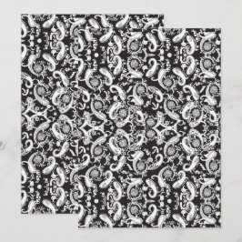 Reserva La Fecha Arte de patrón de Paisley – Contorno floral orname