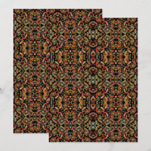 Reserva La Fecha Arte de patrón de Paisley – Contorno floral orname