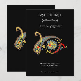 Reserva La Fecha Arte de patrón de Paisley – Impresión botánica étn