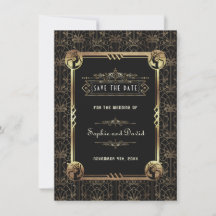 Arte Deco único Bodas Estilo Gatsby Negro Oro