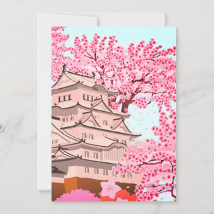 Reserva La Fecha Arte del castillo Sakura japonés - Primavera de fl