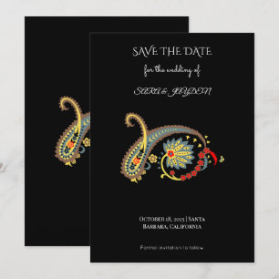 Reserva La Fecha Arte Floral Mandala – Diseño de Póster Boho Paisle
