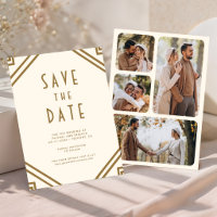 Arte geométrico Art Déco Crema Oro Boda Fotografía