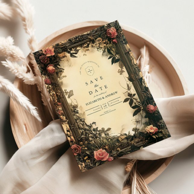 Reserva La Fecha Arte Nouveau de Boda de Romance Oscuro (Subido por el creador)