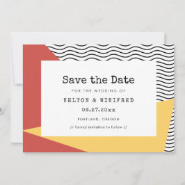 Reserva La Fecha Arte pop de los años 80 boda al estilo Memphis