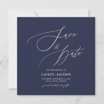 ArtsApp Faux Silver Caligraphy Navy Blue