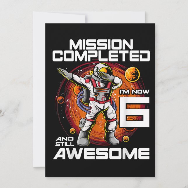 Reserva La Fecha Astronauta de cumpleaños 6 años Bir del espacio ex (Anverso)