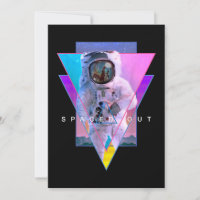 Astronauta Espaciado Fuera Estético Vaporwave Exte