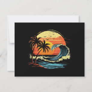 Reserva La Fecha Atardecer Retro Tropical Vintage Playa Palma para