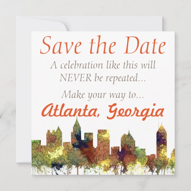 Reserva La Fecha Atlanta Georgia Skyline SG-Safari Buff (Anverso)