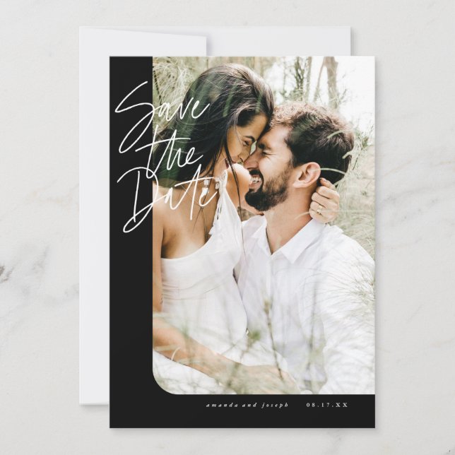 Reserva La Fecha Audaz imagen de marco de borde redondeado negro mo (Anverso)