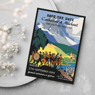 Reserva La Fecha Austria Vintage Wedding Travel Código QR