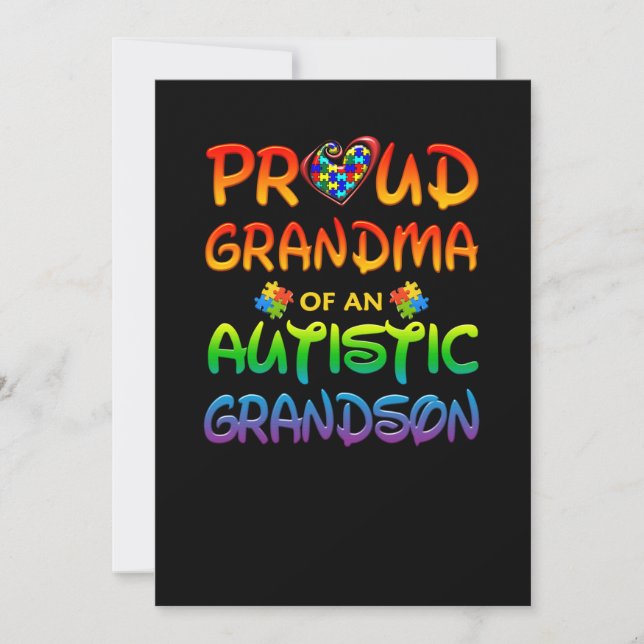 Reserva La Fecha Autismo Conciencia Abuela Orgullosa (Anverso)