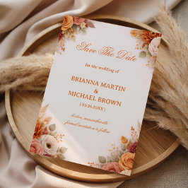 Reserva La Fecha Autumn Floral Elegant Announcement
