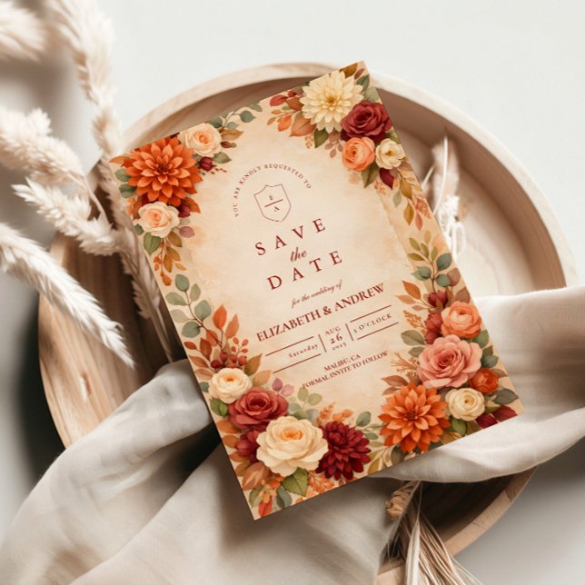 Reserva La Fecha Autumn Floral Romance Wedding (Subido por el creador)