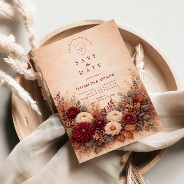 Reserva La Fecha Autumn Garden Floral Wedding (Subido por el creador)