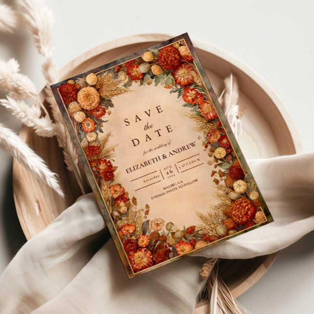 Reserva La Fecha Autumn Harvest Floral Wedding (Subido por el creador)