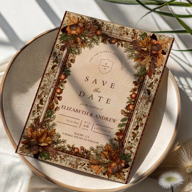 Reserva La Fecha Autumn Oak Leaf Wedding (Subido por el creador)