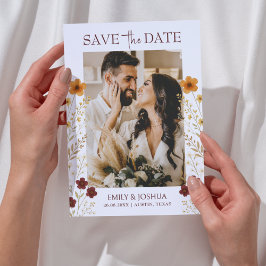 Reserva La Fecha Autumn Wildflower Boho Boda Foto