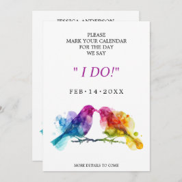 Reserva La Fecha Aves amantes del arcoiris LGBTQ+ dulces