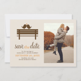 Reserva La Fecha Aves amorosas en el Boda de Park Bench