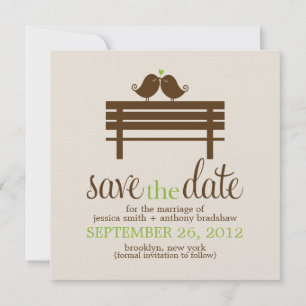 Reserva La Fecha Aves amorosas en el Boda de Park Bench
