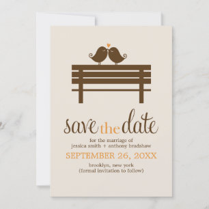 Reserva La Fecha Aves amorosas en el Boda de Park Bench