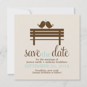 Reserva La Fecha Aves amorosas en el Boda de Park Bench