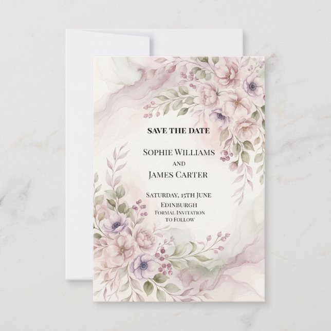 Reserva La Fecha Aviso de boda personalizado para guardar la fecha (Anverso)