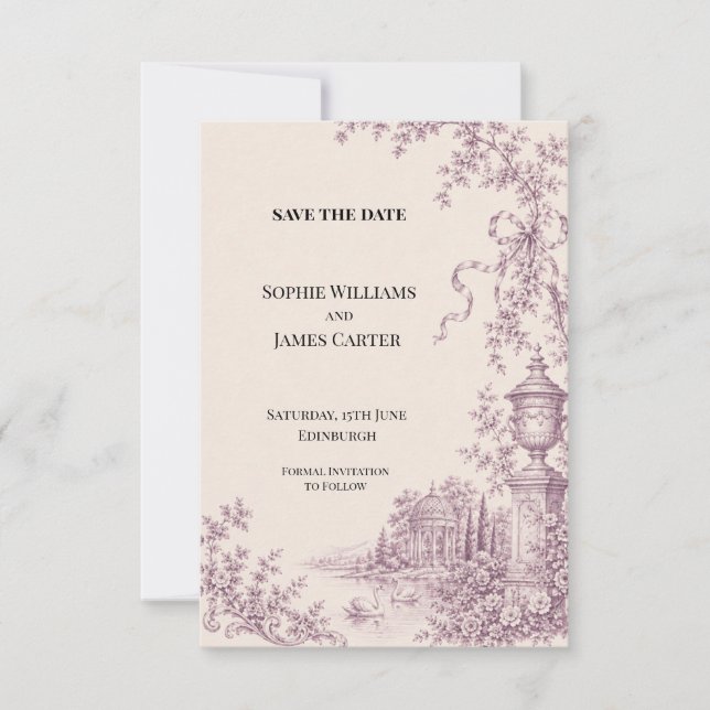 Reserva La Fecha Aviso personalizado de boda para guardar la fecha (Anverso)