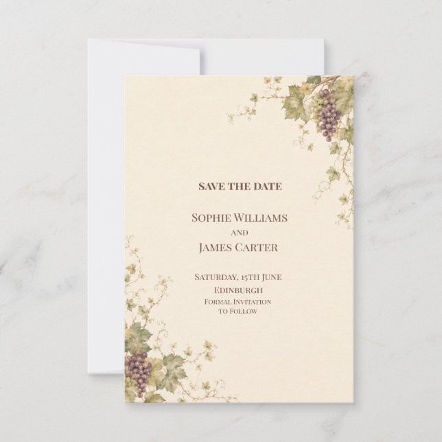 Reserva La Fecha Aviso personalizado de boda para guardar la fecha (Anverso)