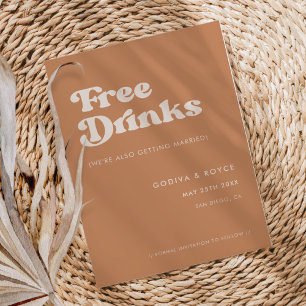 Reserva La Fecha Azúcar marrón retro elegante Bebidas libres