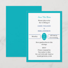 Reserva La Fecha Azul claro simple personalizado