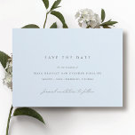 Reserva La Fecha Azul Hielo | Boda de Invierno Elegante Simple y Ai<br><div class="desc">Tarjetas de aviso de fecha de azul suave con un diseño minimalista. "Invitación formal a seguir" está escrito en letra de caligrafía.</div>
