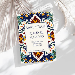 Reserva La Fecha Azulejo azul Mediterráneo portugués ornamentado